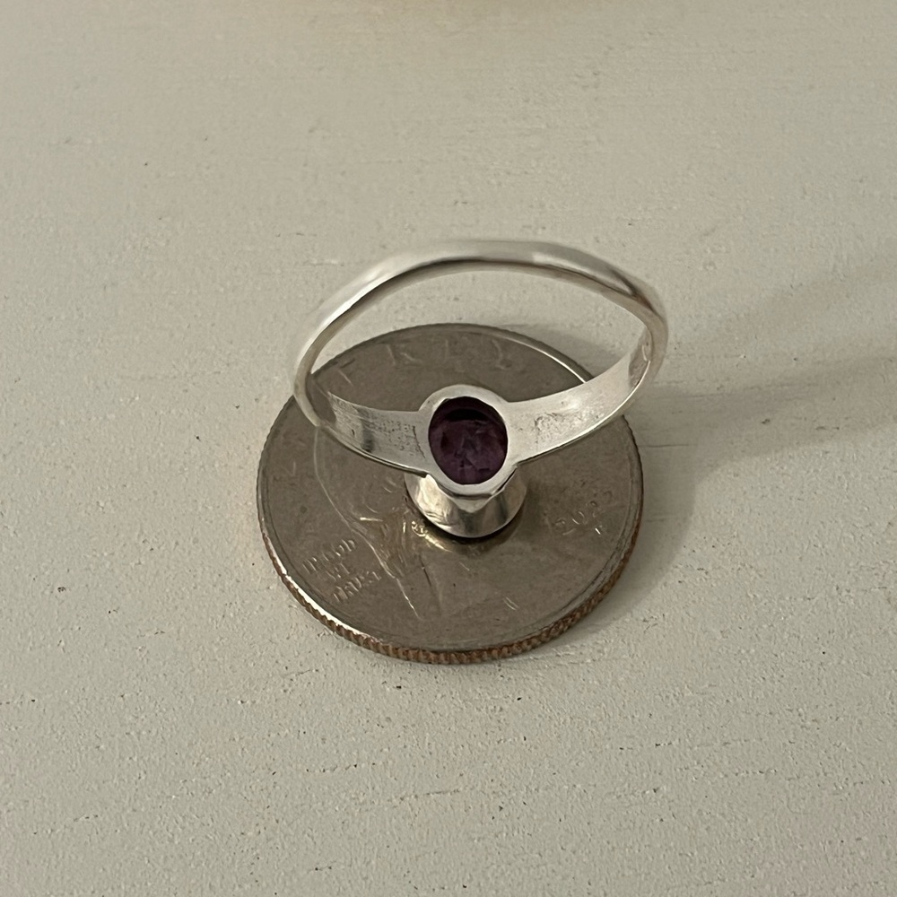 925 Solid Sterling Silver Amethyst Gemstone Ring … - image 5